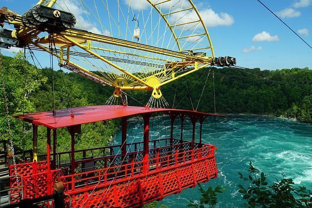 Cabina del Aerocar sobre el Niagara Whirlpool